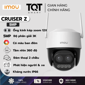 Camera Wifi IMOU CRUISER Z S7DP 3K 5MP Zoom 12X Xoay 360 Độ Đàm Thoại 2 Chiều Có Màu Ban Đêm Theo Dõi Chuyển Động Thông Minh Ai