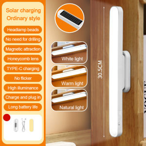 โคมไฟตารางแมกเนติกพลังงานแสงอาทิตย์แบบแขวนจอแอลอีดียูเอสบีชาร์จไฟได้โคมไปตั้งโต๊ะหรี่ไฟแบบไม่มีขั้นบันไดสำหรับตู้เสื้อผ้าตู้เสื้อผ้ากลางคืน
