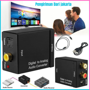 COD Cepat GRWIBEOU Konverter Audio Digital to Analog Coaxial Toslink ke RCA Untuk TV Bluray  / Converter audio tv ke speaker analog Optic to rca digital / Kabel optical audio tv plus kable - PIJAR