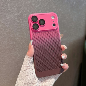 Case For iPhone 17 Pro Max 16 15 14 Plus 13 Air Gradient Dual Color Honeycomb Cooling Breathable Heat Dissipation AntiSlip Cover