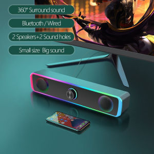[Local Stock]Bluetooth RGB Portable USB Mini Speaker 4D Surround Soundbar for PC Computer Music Player TV Laptop Speaker