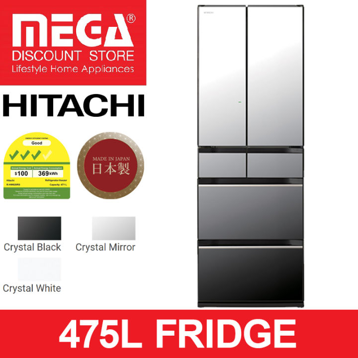 HITACHI RHW620RS 475L MULTIDOOR FRIDGE (3 TICKS, MADE IN JAPAN