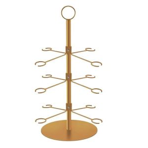 2/3 Layer Champagne Tree Stand For Drinks Wine Glass Holder Hanging Stand 12 Holders Metal tail Tower Stand Display 8/12 Bracket Iron Wine Holder For Margarita Cups Tasting Wedding Birthday Christmas Party