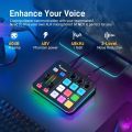 MAONO G1 NEO Gaming Audio Mixer,Custom Sound Effects RGB Streaming with XLR Microphone Audio Interface,for Game Voice,Podcast. 