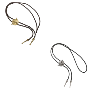 Cowboy Styles Bullhead Bolo Necklace Vintage Zinc Alloy Pendant And Flexible PU Rope For Men Women