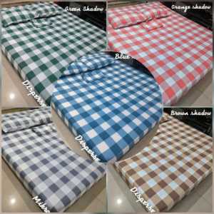 Sprei korea aesthetic 180x200 160x200 kotak hitam polos