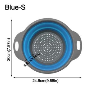 MIRELINA Thiết bị xả nước Rổ lọc gấp gọn Silicone Loại dùng cho thực phẩm Rổ rửa rau củ quả Lưu trữ dễ dàng Đa chức năng Giỏ đựng đồ Sử dụng trong nhà bếp