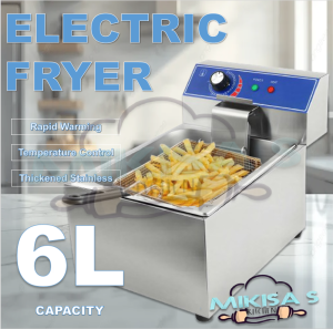 Electric Single Deep Fryer 6L Capacity Stainless Steel Heavy Duty Commercial Use