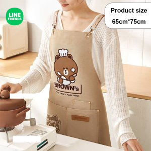 100% Hàng Chính Hãng Line Friends Tạp Dề Nhà Bếp Nữ Dễ Thương Bằng Vải Nỉ San Hô Chống Thấm Nước Chống Dầu Chống Bụi Bẩn Có Thể Giặt Bền Bỉ Chống Bụi Bẩn Màu Nâu Cho Nhà Bếp Gia Đình Quà Tặng Sinh Nhật Hình Thỏ LFB56/LFB357