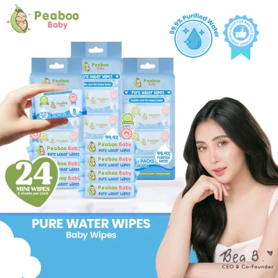 Peaboo Baby Premium Pure Water Wipes Unscented 99.9% Purified Water (300 & 600 Sheets)