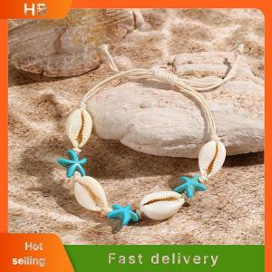 HB Bohemian Natrual Shell Beads Bracelets For Women Sea Star Turtle Conch Woven Rope Bracelet Beach Handmade Holiday Jewelry Gifts