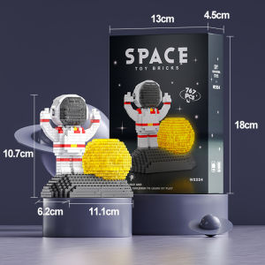 (LED) Mainan Anak Perempuan Mainan Balok Mini Nano Block Astronot karakter kartun DIY 3D Puzzle Susun Edukasi Mainan Hadiah