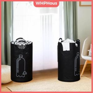 WHPHous Large Capacity Empty Bottle Storage Basket With Aluminum Handle 82L Wastewater Bottle Collector Bag Folding Recycling Bin