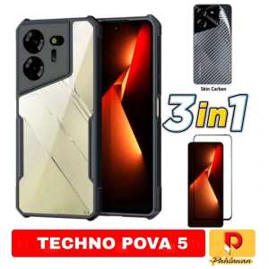 PAKET 3 INC 1 CASE TECNO POVA 5 / POVA 5 PRO / POVA 4 / POVA 4 PRO / POVA NEO 2 / POVA 3 SOFT HARD CASE SUPER SLIM EXCELLENT