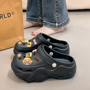 [Free Shipping] Summer Thick-Soled Clogs For Women Outdoor Wear Non-Slip DIY Accessories Cute Closed-Toe Sandals WomenS EVA Beach Slippers