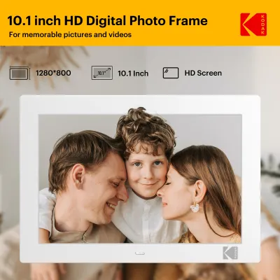 Kodak 10.1 Inch Electronic Picture Frame with Remote Control Electronic Digital Frame with 1280*800 High Resolution IPS Screen Images/Videos/Music Player Auto Switch ON/OFF