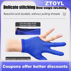 【ZTOYL】 ถุงมือบิลเลียดสามนิ้วแบบเต็มนิ้วสำหรับเล่นสนุ๊กเกอร์พูลและคิวสำหรับมือซ้ายถุงมือบิลเลียดไลคร่า