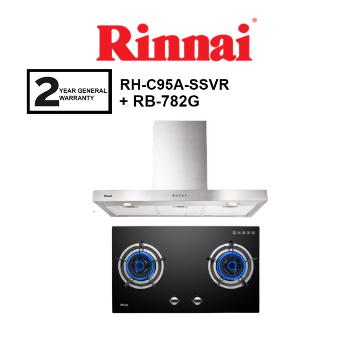 { COMBO }Rinnai 90cm RHC95ASSVR Chimney Hood RHC95ASSVR + RB782G 2