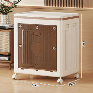 150L 58CM Foldable Storage Box with Wheels Multipurpose Cabinet Organizer 2 Way Opening Design for Clothes Books Toys Snacks