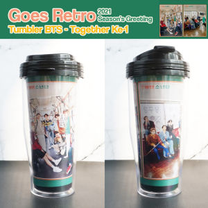 Tumbler BTS Goes Retro 2021 Seasons Greetings / Merchandise Botol Minum KPOP bt21 Taehyung Jungkook Jimin Jin J-Hope Suga RM Namjoon Seokjin Hoseok V