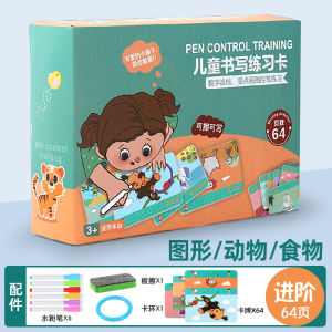 BabyCare Children Kids Pen Control Training Education Toys Set Writable Erasable Early Learning Toys Kindergarten Fine Movement Montessori Teaching Aids Pre-school Enlightenment - 6347