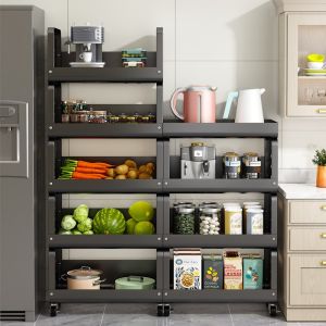 Kitchen Storage Rack Fruit Rack Multi-layer Storage Cart Spice Rack Detachable & Rust-proof Organize