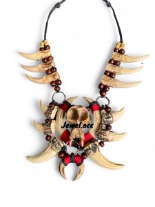 Kalung Dayak Taring Kepala Tengkorak Khas Dayak Kalimantan Replika