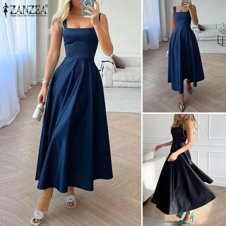 Esolo%20ZANZEA%20ph%E1%BB%A5%20n%E1%BB%AF%20satin%20kh%C3%B4ng%20tay%20c%E1%BB%95%20vu%C3%B4ng%20%C4%90%E1%BA%A7m%20midi%20bu%E1%BB%95i%20t%E1%BB%91i%20Swing%20b%C3%AAn%20%C4%91%E1%BA%A7m%20m%C3%A0u%20tr%C6%A1n%20#14%20-%20Image%202