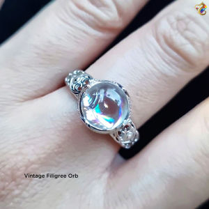 Collectors Grade Clear Rainbow Lemurian Quartz Titanium Adjustable Rings (3 Designs)