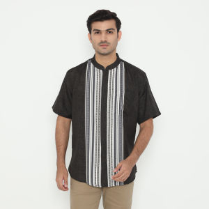 POLICE Kemeja Koko Border Printing Cotton Soft Regular Fit Pria