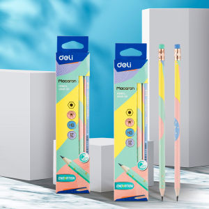 Deli 12Pcs No.2 Pencils Original For School Supplies Hexagonal Rod Popular Color Boxed Pencil EU54800 (Box)