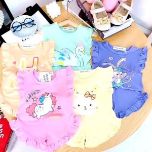 Bộ Thun Lạnh Bé Gái MinkyMom