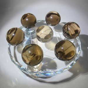 (SG Seller Ready Stocks) Natural Smoky Quartz Seven Stars Array Formation Ornament 天然茶水晶七星阵摆件