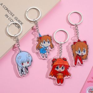 TKNUS EVA 01 Neon Genesis Evangelion Keychain Nagisa Kaworu Asuka Ayanami Rei Keyring Cartoon Cute Anime EVA Pendant Backpack Decor