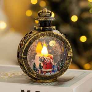 Christmas Flame Light Vintage Night Lights Night Santa Light Home Xmas Ornament Christmas Gift