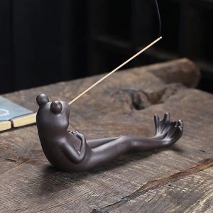 OPEAREY Resin Frog Incense Holder Ornament Craft Statue Decor Incense Stick Holder Durable Zen Meditation Palm Incense Burner for Aromatherapy Ornaments