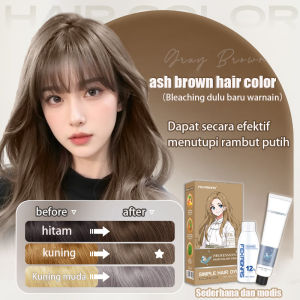 【Beli 100ml gratis 100ml】 STYLE FIT cat rambut ash brown*200ml pewarna rambut pria dan wanita ,semir original hair colour ,Tidak perlu pemutih (hair color,cat rambut,cat rambut coklat,cat rambut brown milk tea,cat rambut brown,cat rambut caramel brow)