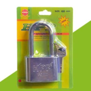 Gembok Anti rush/Anti maling ukuran 60mm Leher panjang silver hpp/grt