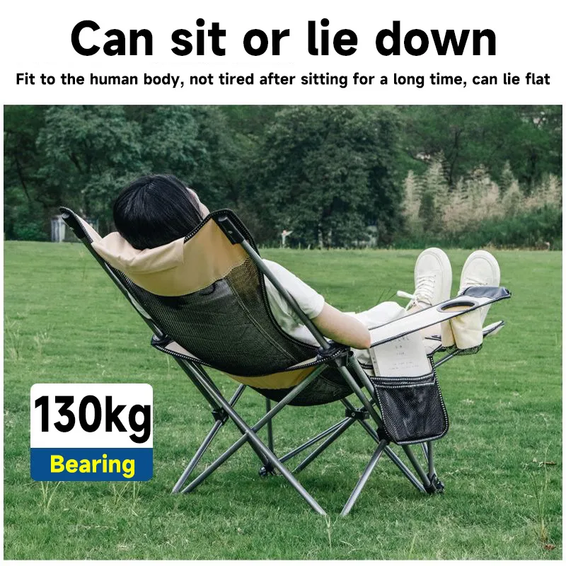 LOOGU Outdoor Portable Folding Lounge Chair Oxford Cloth High-Quality  Sturdy Lunch Break Detachable Beach Camping Barbecue