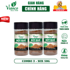 Combo 3 hủ bột quế Vianco hủ 50g làm bánh làm trà gia vị tự nhiên nguyên chất 100% Gia Vị Việt Ấn