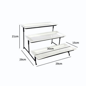 3 Layer Serving Platter Buffet Cake Display Rack Cupcake Stand Serveware Holder Party Pastry Cake Fruit Tray Plate Creative Snacks Bread Cookie Dessert Candy Storage Plate For Wedding Christmas Party