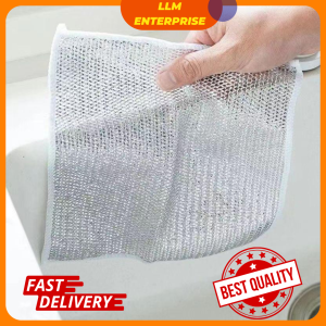 5PCS Steel Wire Dish Cloth Kitchen Metal Wire Cleaning Cloth Non-Oily Reusable Stove Dish Dishcloth Berus Periuk Besi