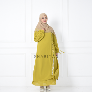 Gamis Eisha 510 Bordir Flanel Premium dengan Lengan Puff untuk Wanita