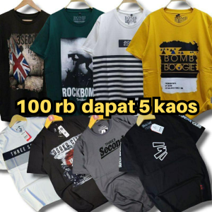 PAKET HEMAT KAOS DISTRO 100 RIBU DAPAT 5 KAOS