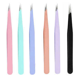 Pinset Bulu Mata Eyelash Pinset Lengkung Lurus Serbaguna Penjepit Sticker Tweezers Extension HM1031