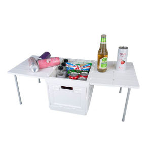 Vehicle-mounted multi-function folding box camping boot portable table large capacity vehicle storage box