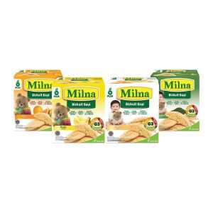 Milna Biskuit Bayi Seri Gizi Lengkap Tinggi Kalsium & Zat Besi - Nutrisi G3 untuk Tumbuh Kembang Si Kecil 130 gr