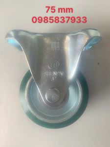 Bánh xe PU 75 mm Shenpai cố định chịu tải chịu dàu Nhật tại Máy NTT bảo hành dài hạn lắp xe đẩy hàng