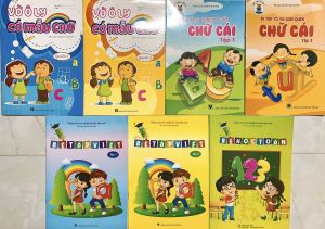 Sách - Combo Vở ô ly mẫu chữ bé làm quen chữ cái bé tập viết và bé học toán (7 quyển)