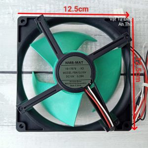 Quạt tủ lạnh SHARP AQUA 3 dây 15v kích thước 12.5cm x 12.5cm cánh xanh NMB